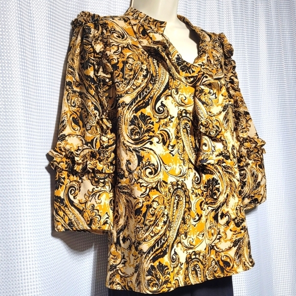 SARU Silky Ruffled Blouse (L) - Picture 1 of 8